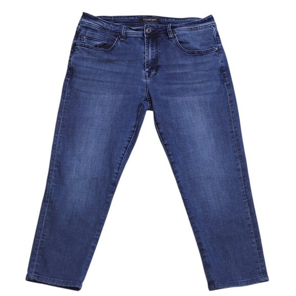Liverpool Jeans‎ Mens 35x24 Cropped Ankle Straight Leg Blue Denim LGR301KM30